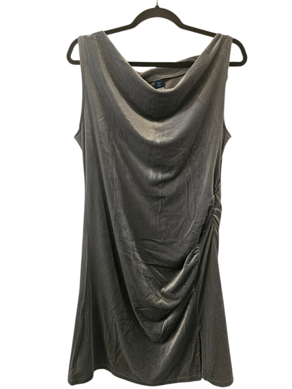 Blue Old Navy Women's Sleeveless Off-Shoulder Ruched Velvet Mini Dress